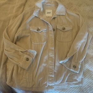 Aerie Light Tan Corduroy Utility Jacket